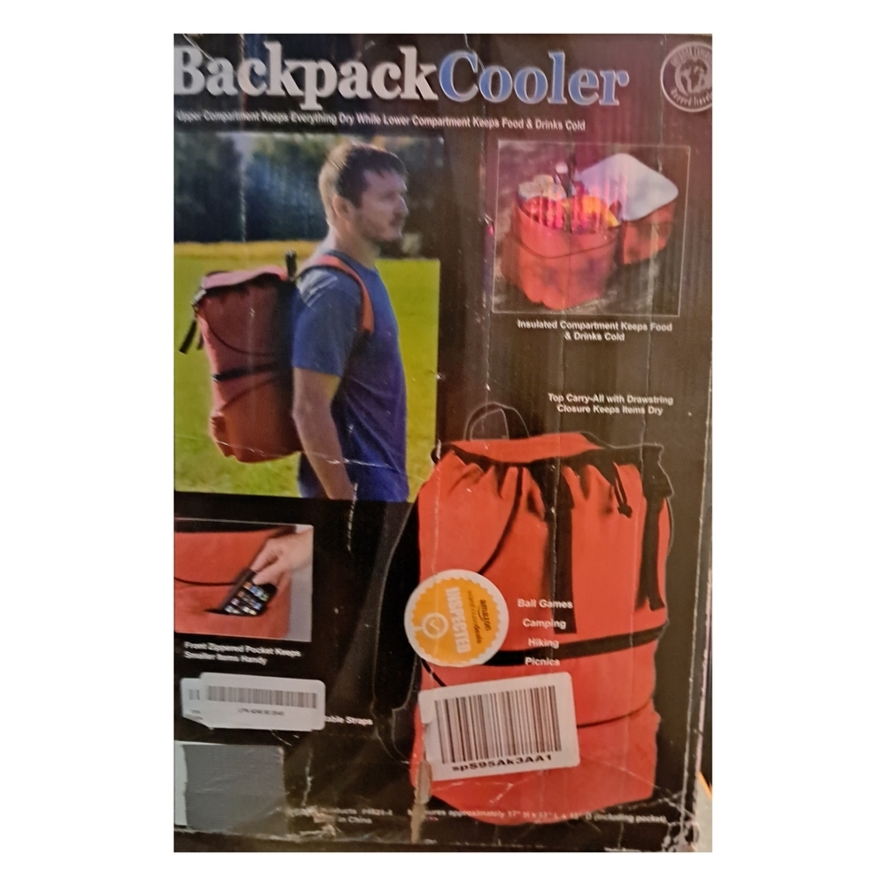 Insulated Backpack Cooler-Red - Picture 3 of 4